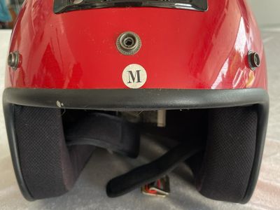 GMAX Red Open Face Motorcycle Helmet Size Medium Used