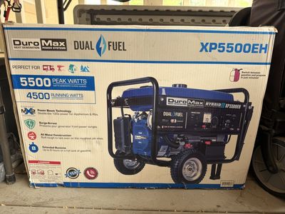 Brand new in the box DuroMax XP5500EH Dual Fuel Portable Generator - 5500 Peak/4500 Running Watts