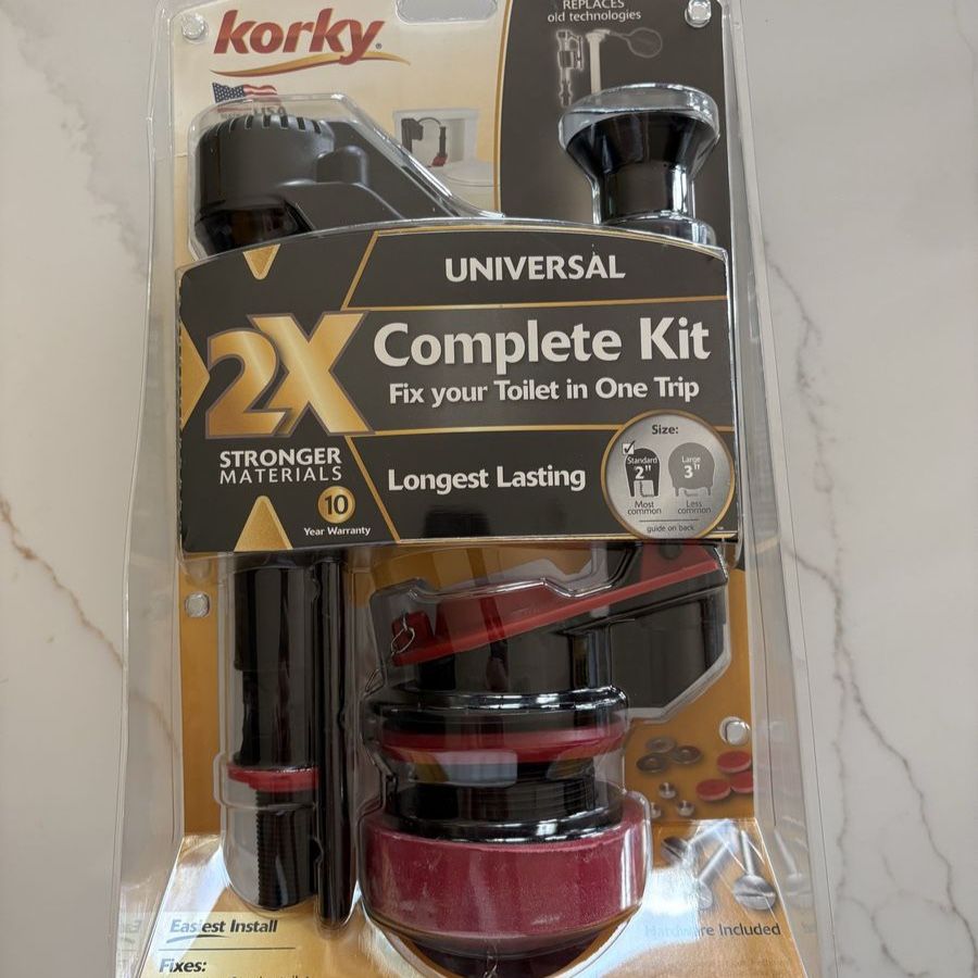 Korky 4010X Universal Complete Toilet Repair Kit - Fixes Running, Noisy, Leaky Toilets