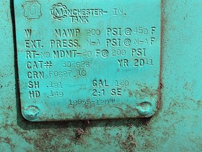 Air compressor tank 120gallon 200psi