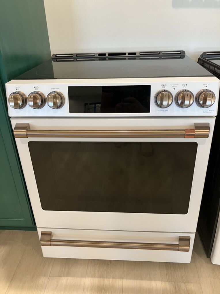 GE Cafe Matte White Electric Range