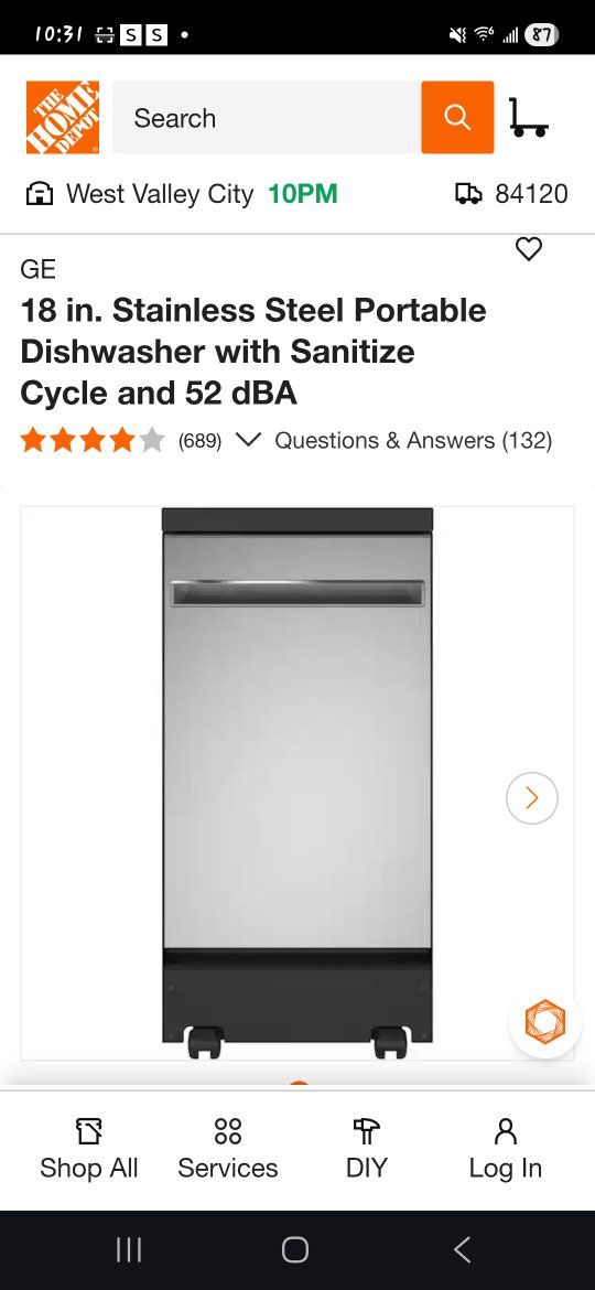 GE Portable Dishwasher