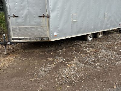 Pace Enclosed snow mobile Trailer Tandem Axle V-Nose Silver