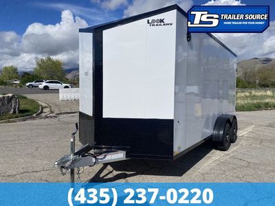 7x16 Look Vision Aluminum Enclosed Car Hauler Trailer - 7'6" Interior - 7K GVWR - Alloy Wheels, Black Out Package