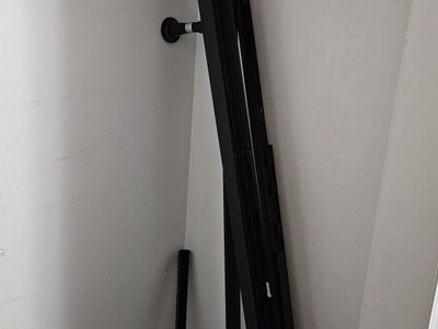 Black Metal Queen Size Bed Frame with Headboard and Footboard Brackets