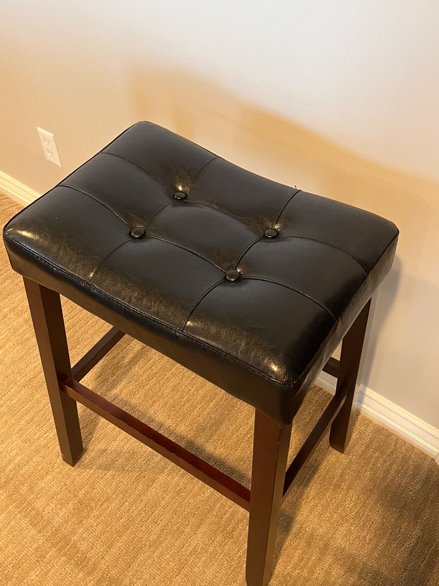 Black leather seated BAR stools