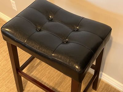 Black leather seated BAR stools