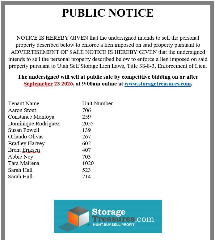Notice of Public Auction