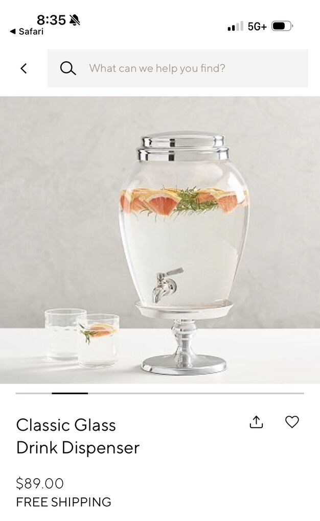 Pottery Barn Glass Drink Dispenser