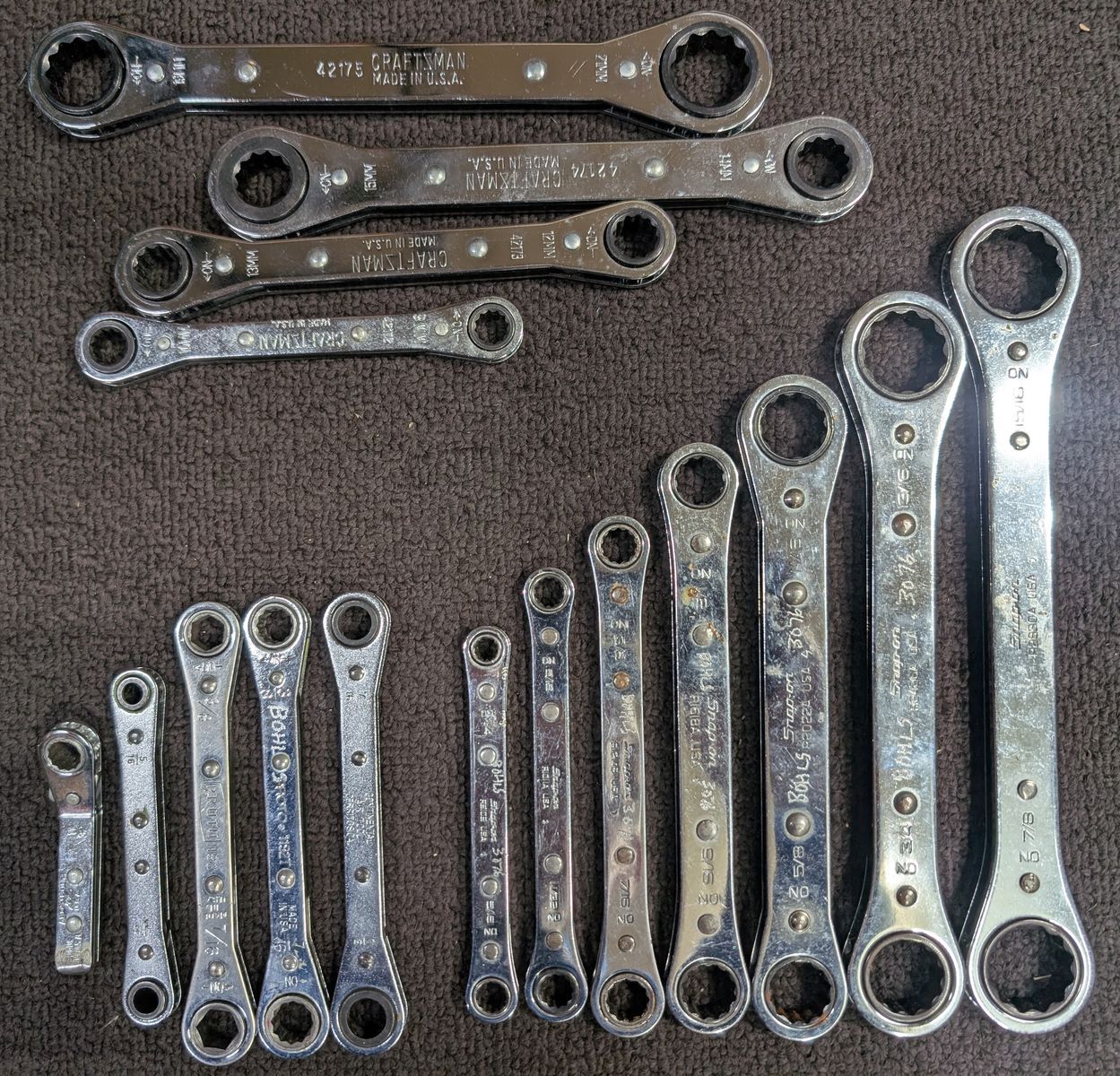 Ratcheting, box end wrenches