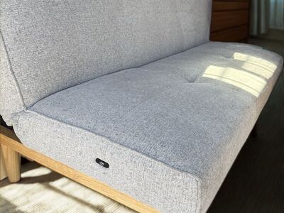 Grey Futon Sofa Bed w Charging Port