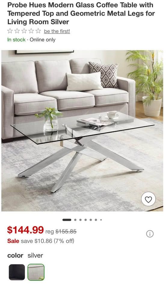 Modern glass coffee table