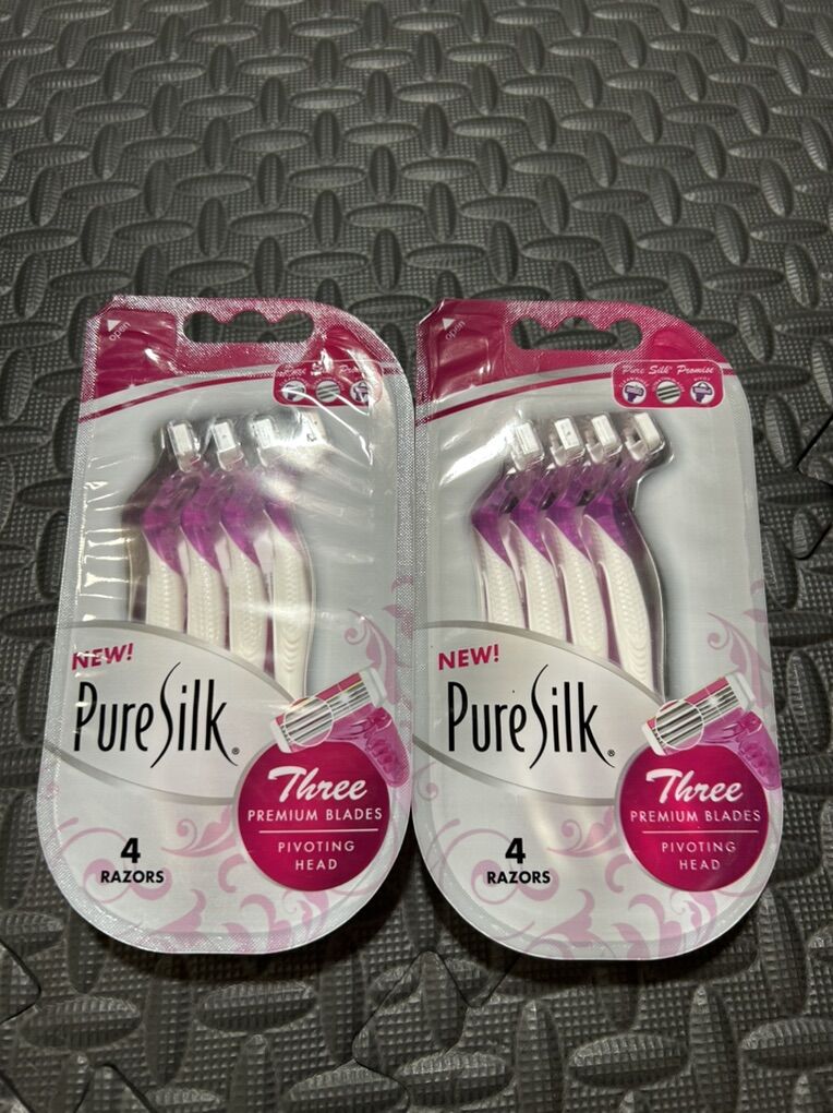 New 8 Premium Pivoting 3-Blade Pure Silk Razors