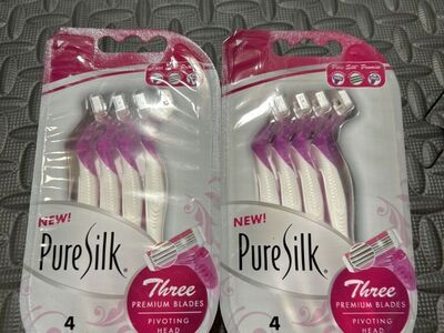 New 8 Premium Pivoting 3-Blade Pure Silk Razors