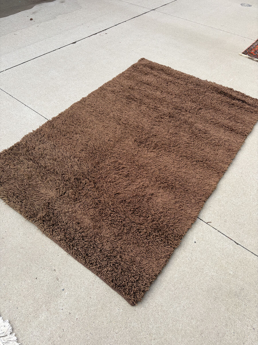 Brown shag rug
