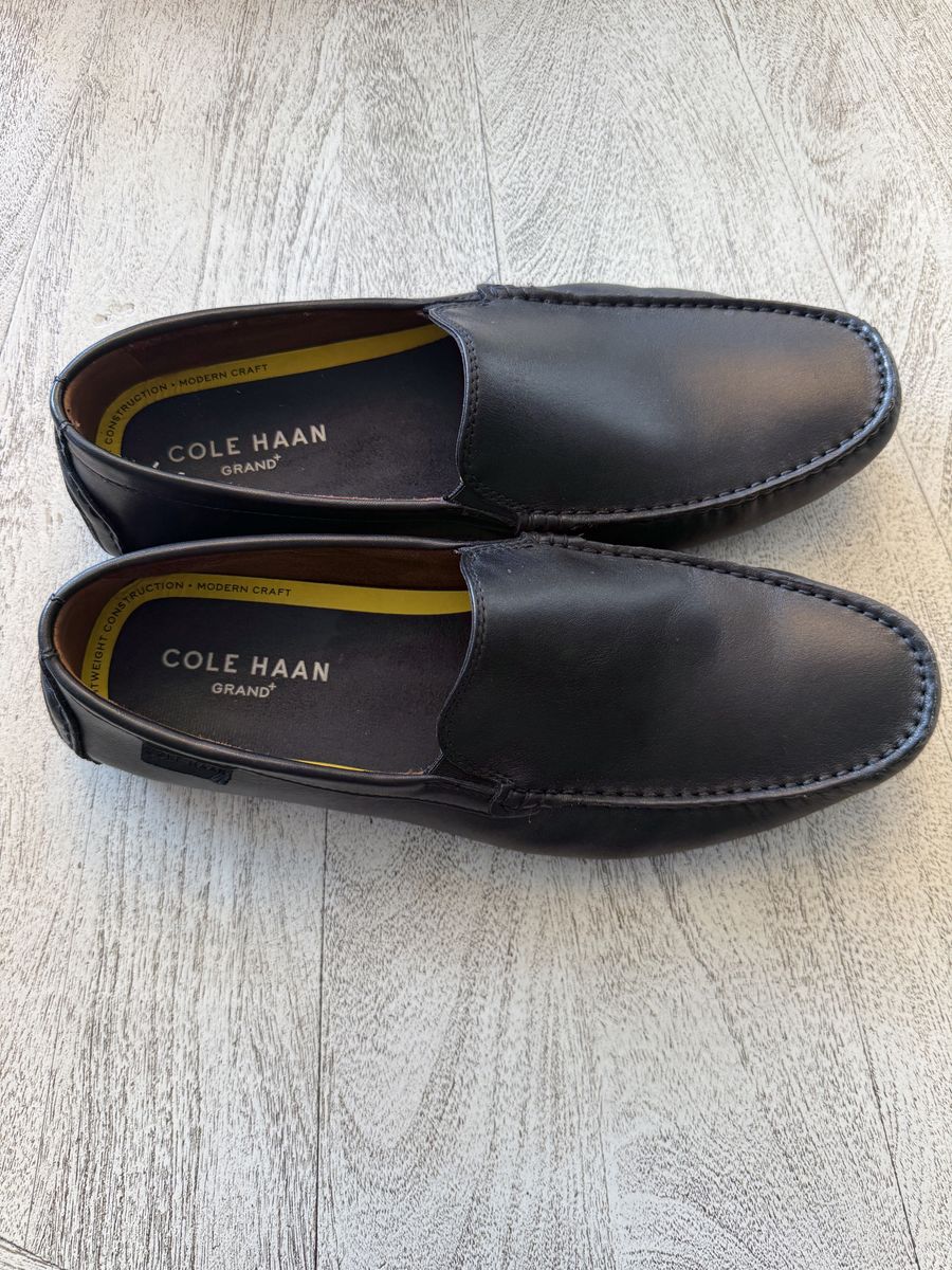 Cole Haan Grand Men's Black Leather Venetian Loafers - Size 10.5