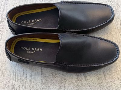 Cole Haan Grand Men's Black Leather Venetian Loafers - Size 10.5