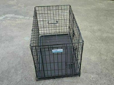 Medium Midwest iCrate 30" Metal Dog Cat Kennel Crate Cage Folds 2 Doors Pet Bed
