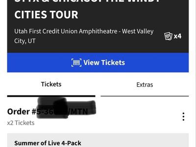 2 Styx and Chicago Concert Tickets