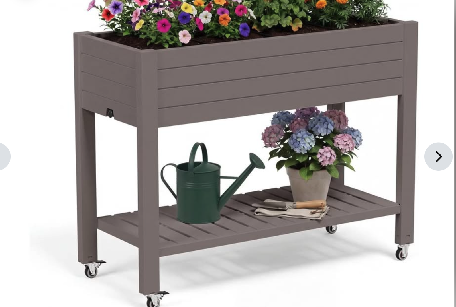 New Raised Garden Bed Outdoor with Wheels & Shelf, Divisible Resin Planter Box