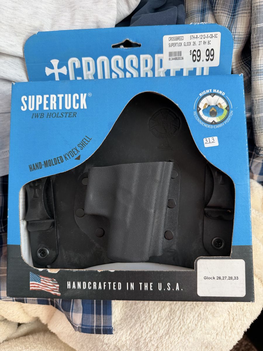 CrossBreed SuperTuck IWB Holster Right Hand Glock 26 27 28 33