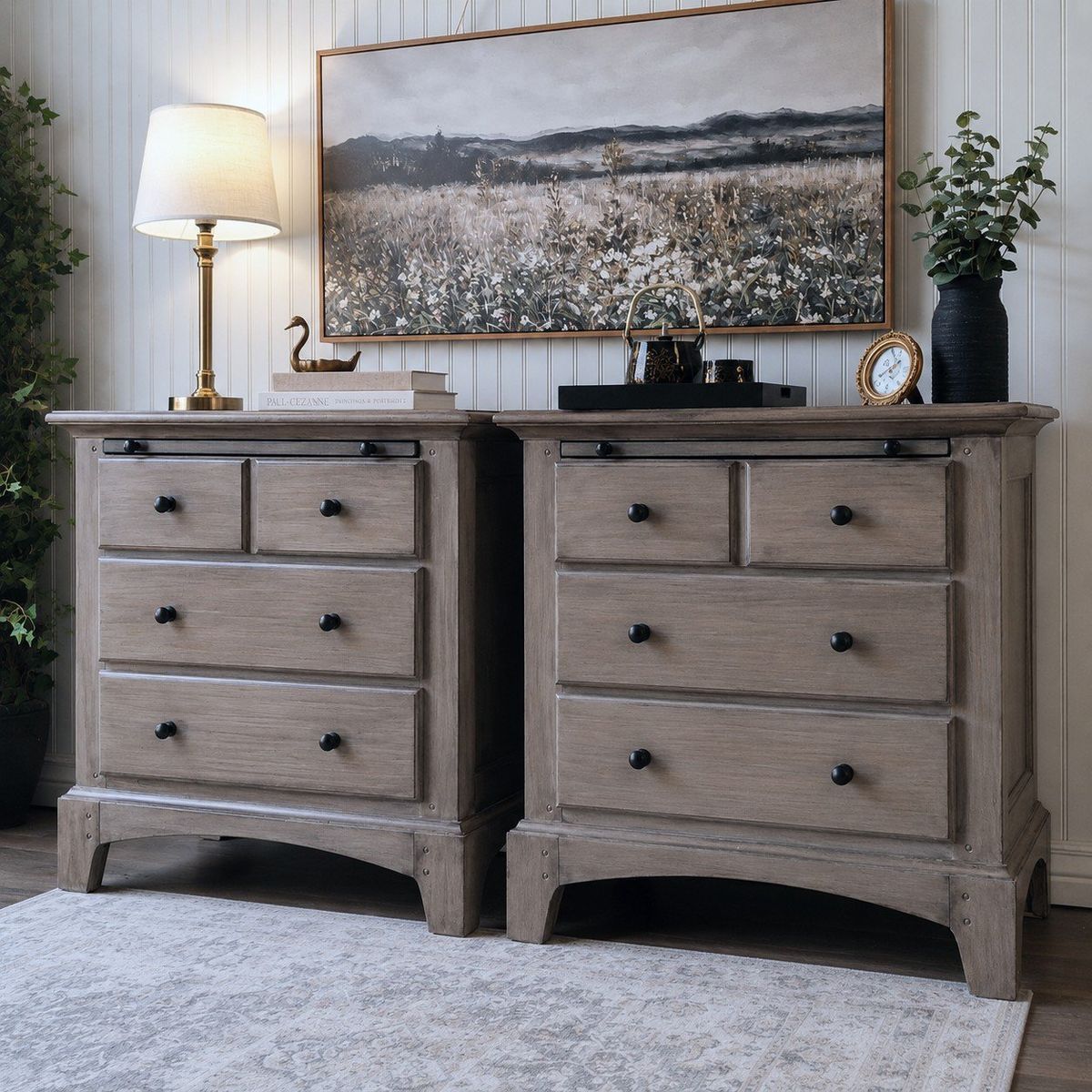 Large Pottery Barn Inspired Nightstands - Pull Out Trays