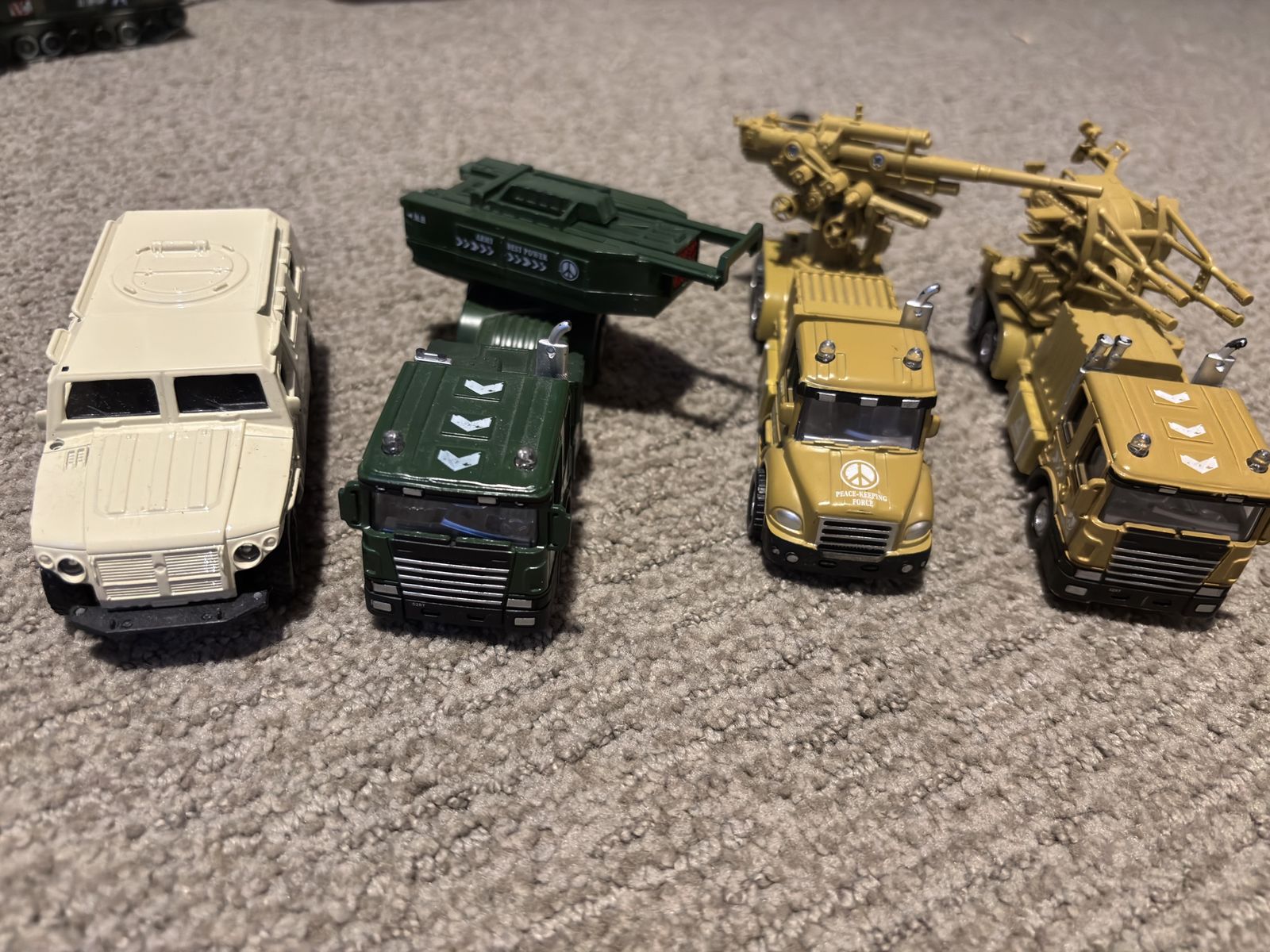Like new! Toy military trucks collection