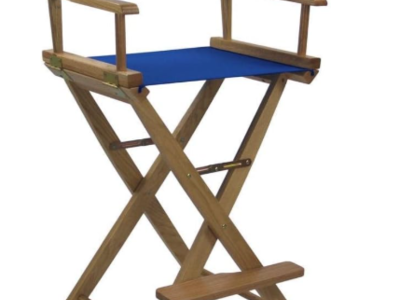 American Trails Extra-Wide Premium 30" Director's Chair Black Frame with Royal Blue Canvas, Bar Height