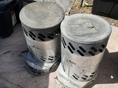 Lot of 2 Portable Forced Air Heaters 30,000-60,000 BTU/HR