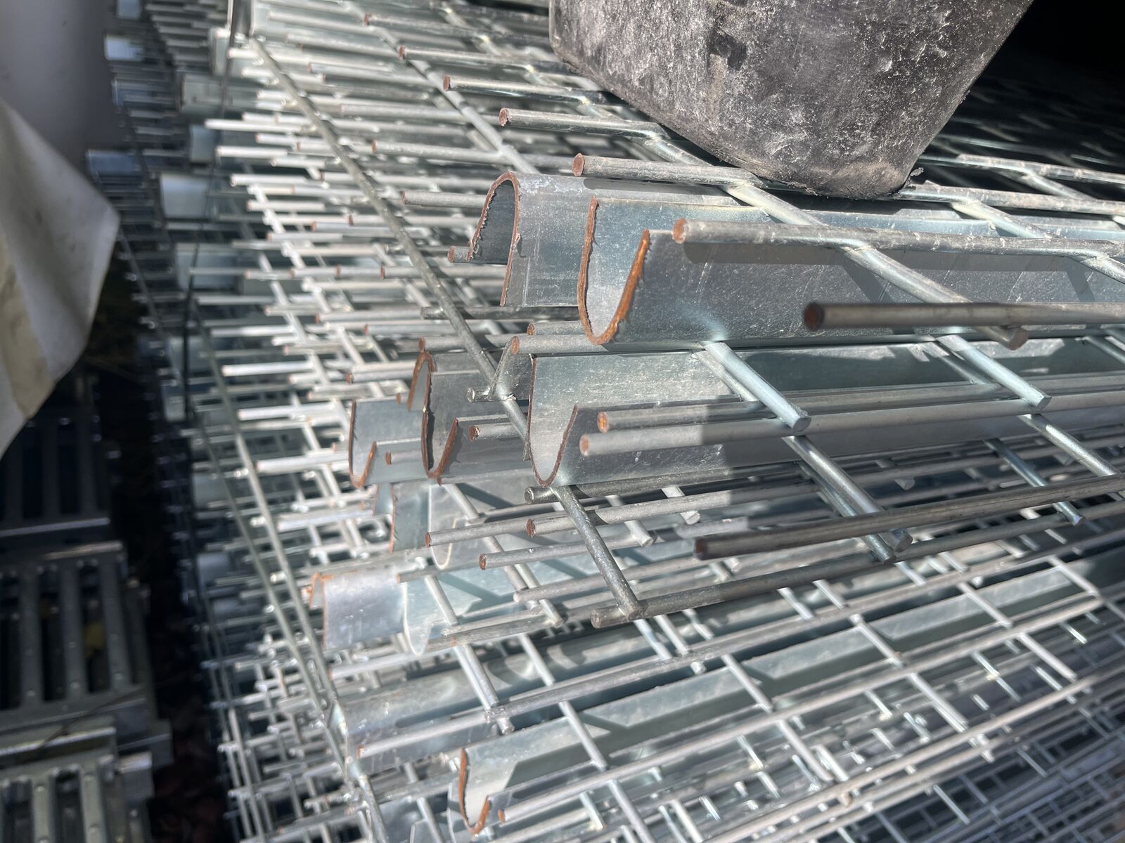 90% OFF! Pallet Rack Wire Mesh Decking - 46"W x 38"D - Baked Silver Enamel - For Stepped Crossbeams - Good Used Condition