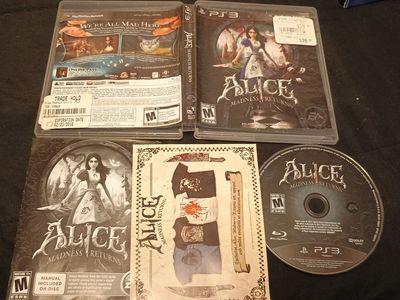 PS3 Alice: Madness Returns CIB Case Disc & Inserts 2011