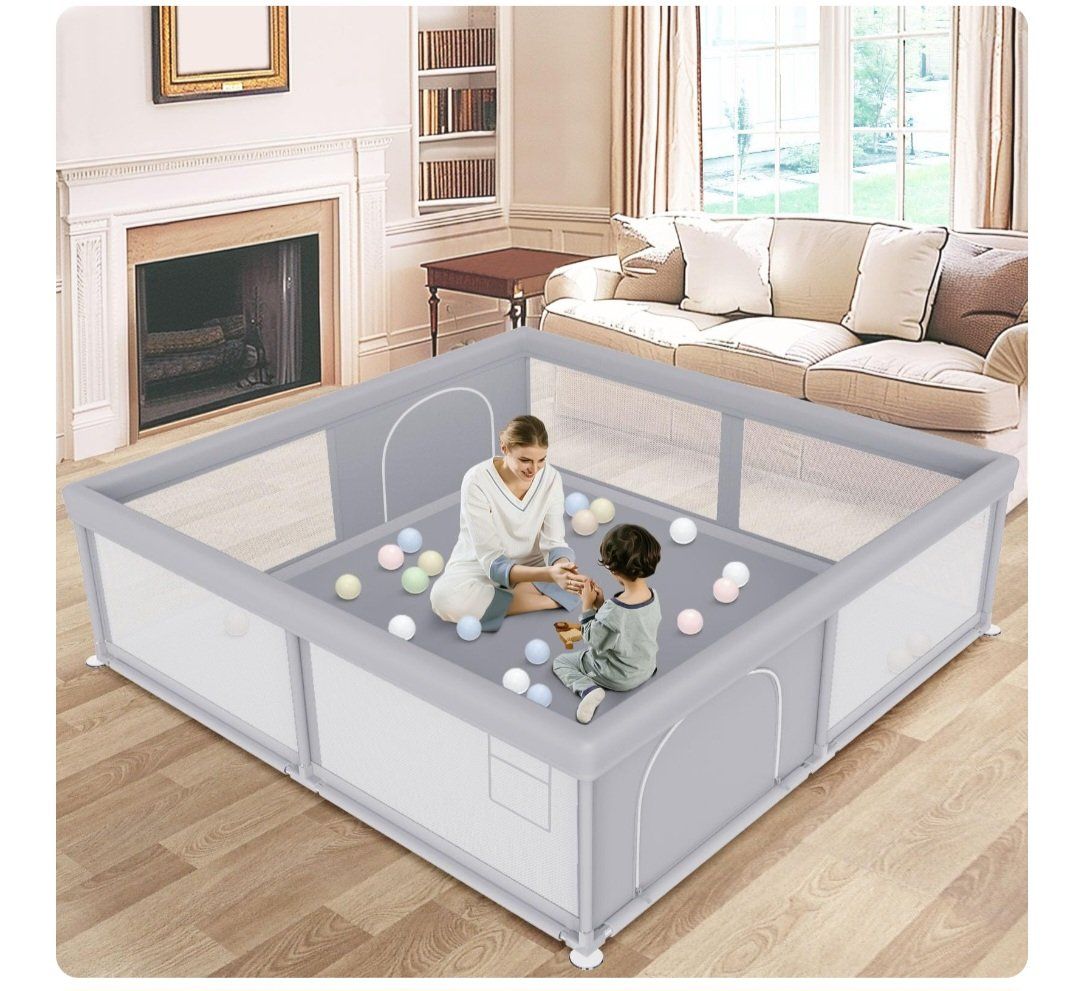 Large Baby Playpen 79x79 Inch, Playpens for Babies and Toddlers, Indoor & Outdoor