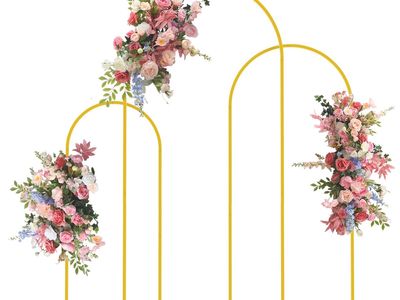 Set of 3 Gold Metal Wedding Arch Backdrop Stands for Events & Parties