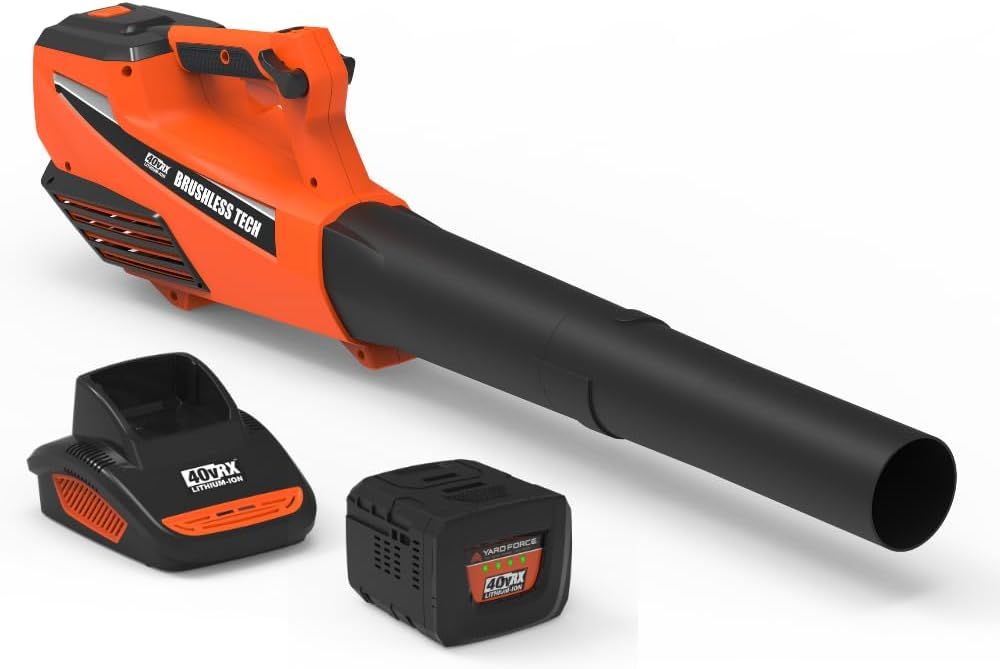 Yard Force Electric Cordless Leaf Blower 550 CFM, 40V Lithium-Ion Battery Powered