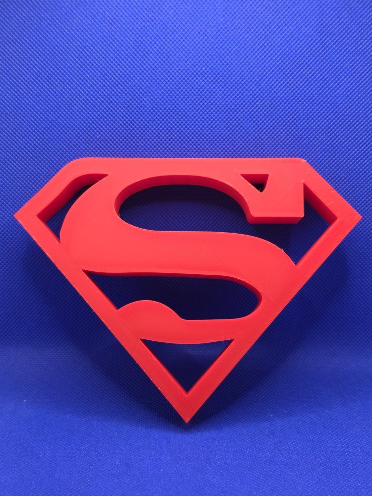 Superman Symbol Red 3D Printed Wall Art/Decor - Iconic Superhero Shield