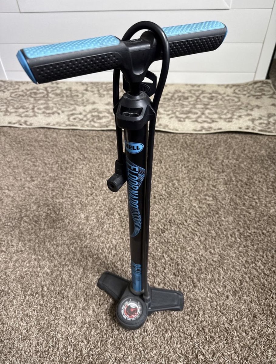 Bell Floor Tornado Bicycle Pump - Black/Blue, for all bike tire types