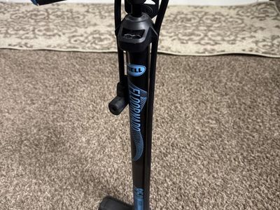Bell Floor Tornado Bicycle Pump - Black/Blue, for all bike tire types