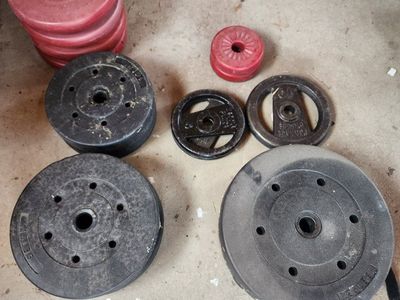 Weight Plates and Bars - Assorted Sizes & Types for Home Gym