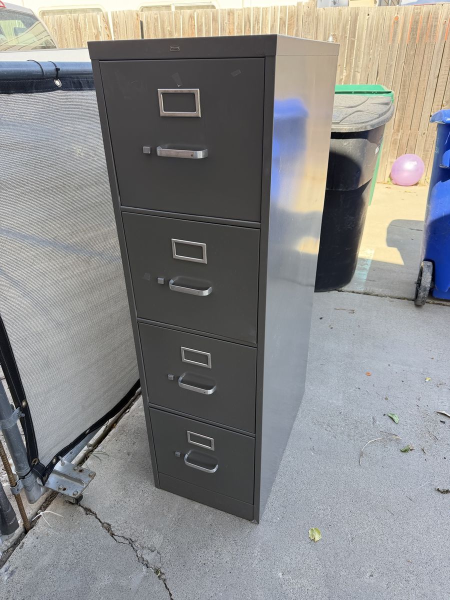 Gray 4-Drawer Metal Filing Cabinet - Office Storage Solution