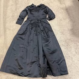 New Satin Black floor length Prom dress