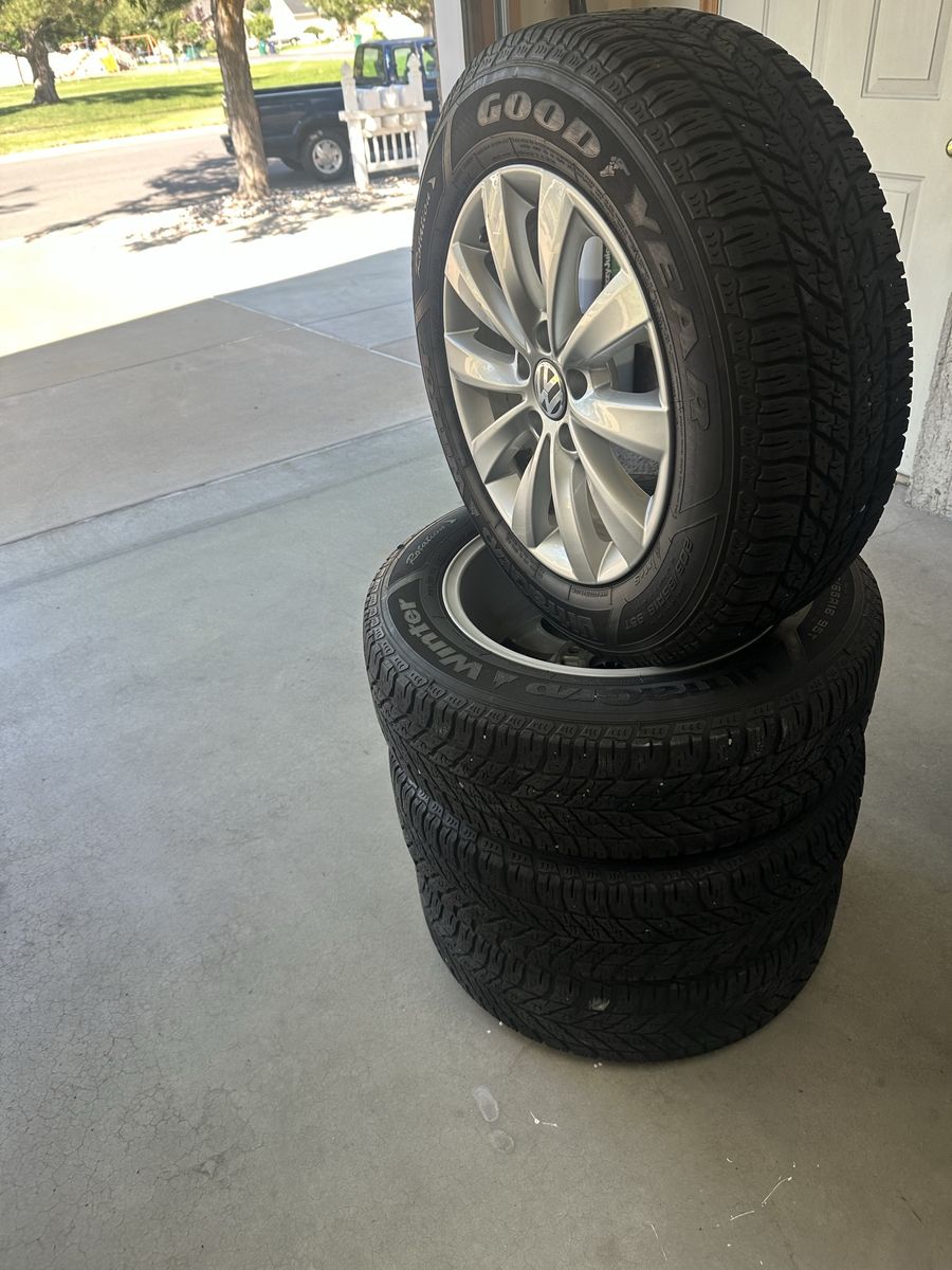 Goodyear Winter Command 215/60R16 Winter Tires on VW Rims - Set of 4 fit on vw .Bolt pattern is 5 x 112 mm