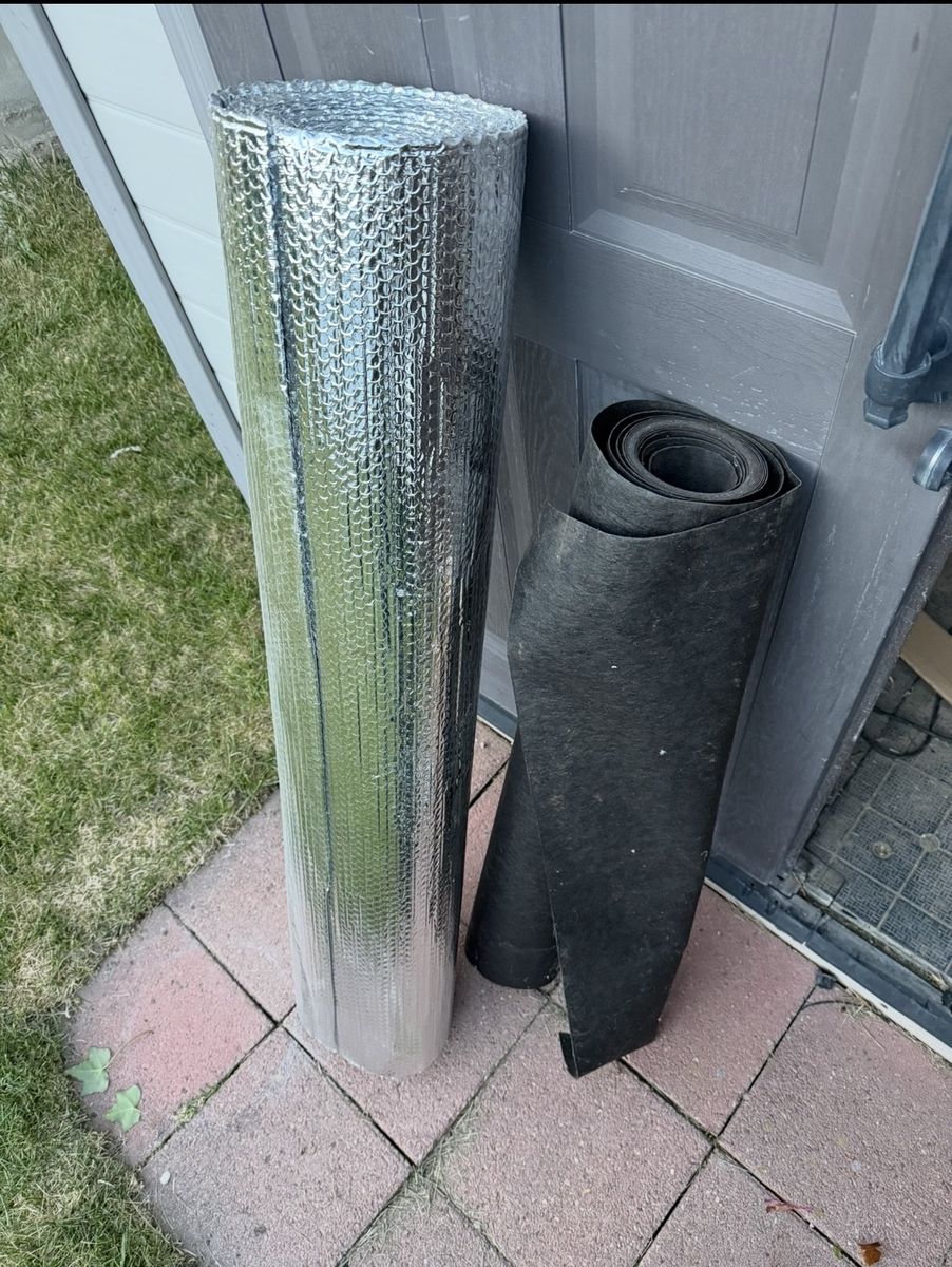 Roofing underlayment roll and reflective foil bubble insulation