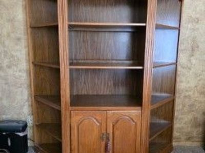 vintage Ethan Allen corner bookcase