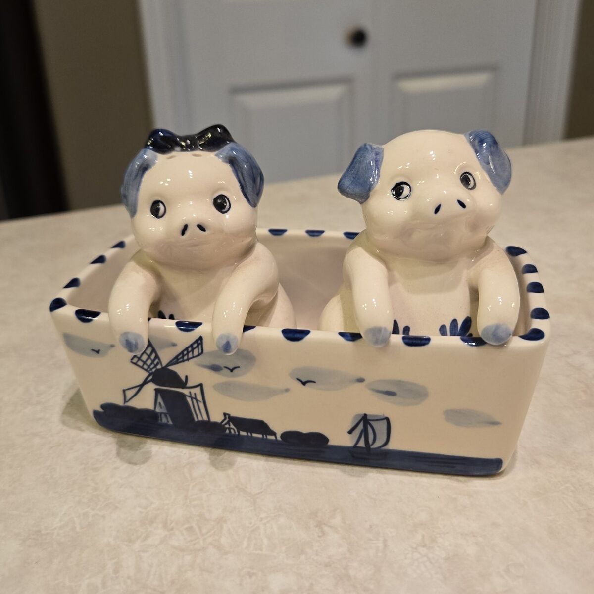 Delft Blue Pig Salt and Pepper shakers