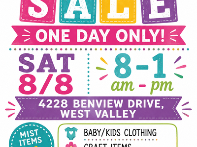 $1 YARD SALE HAPPENING NOW