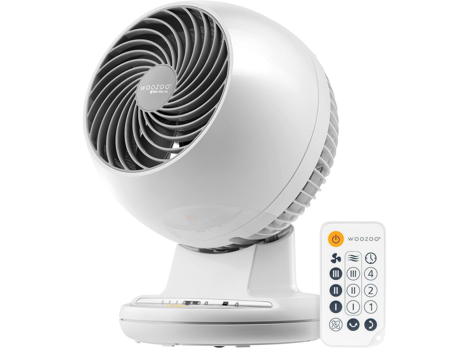 WOOZOO Desk Fan Remote, Oscillating, 3 Speeds, Adjustable Tilt, Quiet Motor, Small Fan