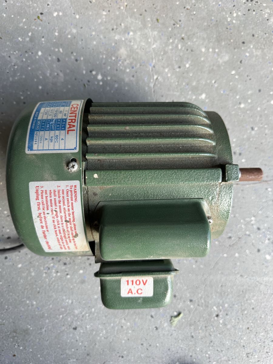 Central 1 HP 1720 RPM Single Phase Electric Motor 110/220V - Works - Sandy UT