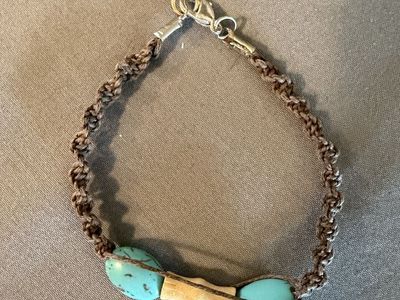 Handmade Macrame Bracelet with Turquoise and Bone Beads - Unique Artisan Jewelry
