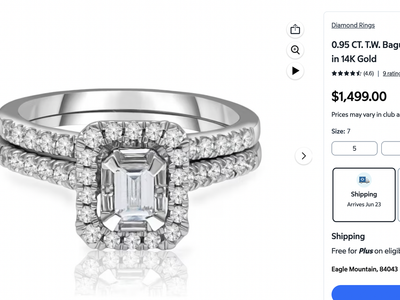 0.95 CT. T.W. Baguette Cut Halo Diamond Ring in 14K Gold Wedding Ring