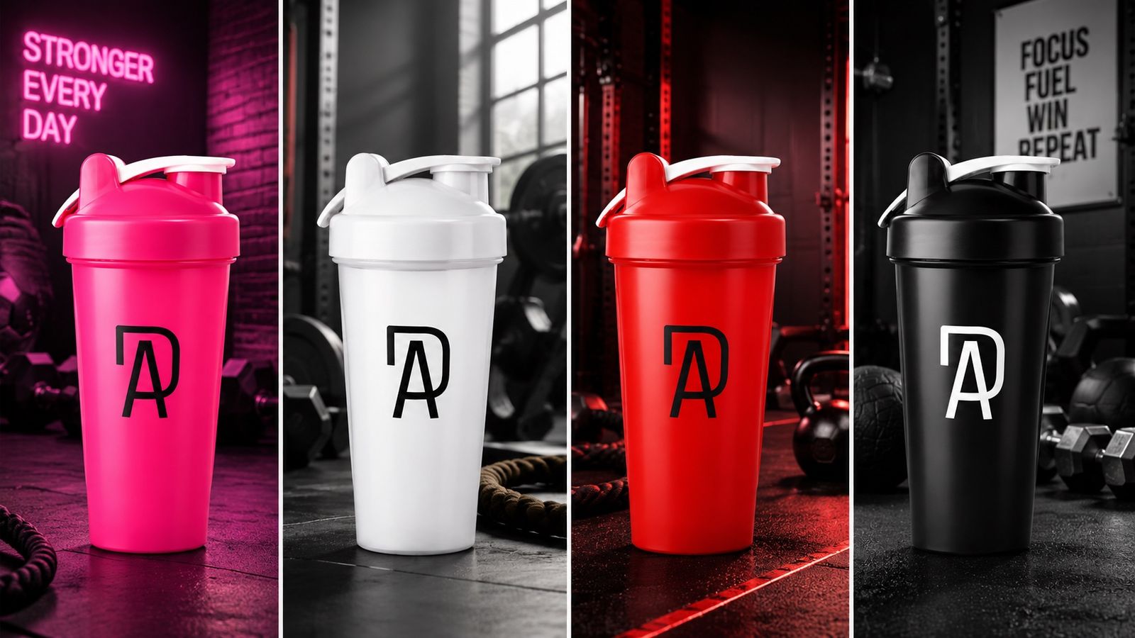 Determined Athletics Protein Shaker Bottles - Multiple Colors Available